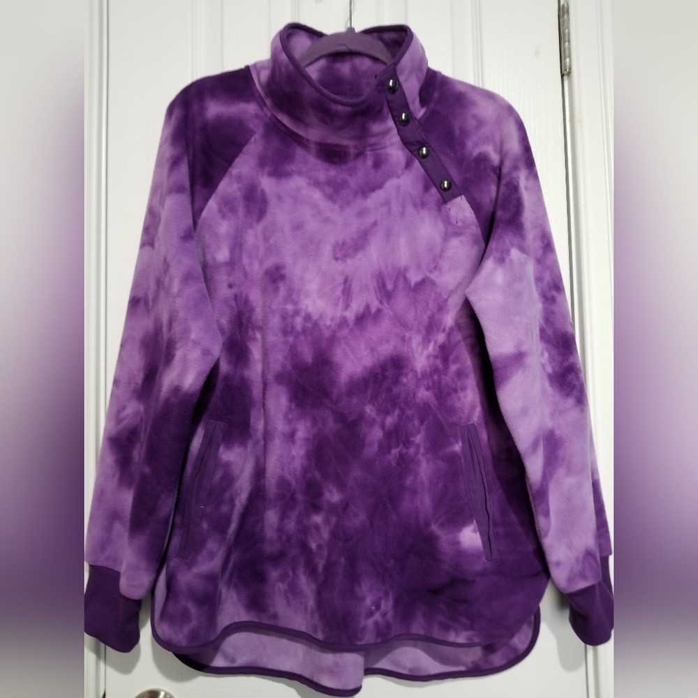 Brand New Women's purple tie dyed sweatshirt, top size XL by Green Tea.